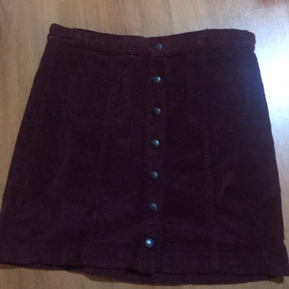Burgundy corduroy skirt